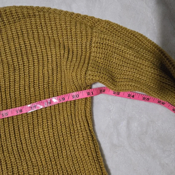 So Women's Knitted Sweater Dark Yellow Size Medium Boho Fall Winter Warm - Picture 10 of 10